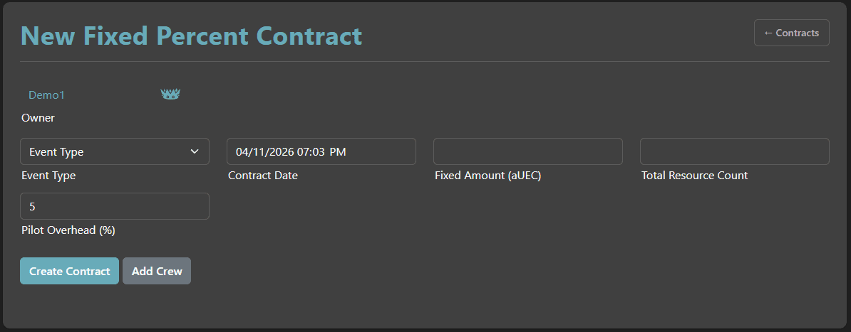 New Fixed Percent Contract Step1