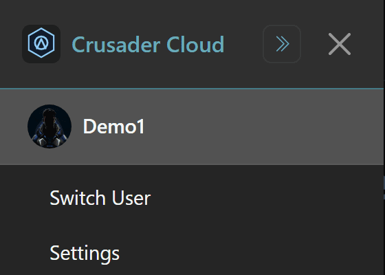 Side nav showing current primary citizen with Switch User and account menu