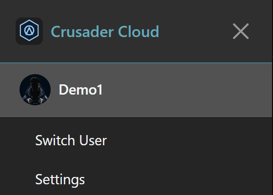 Side nav showing current primary citizen with Switch User and account menu