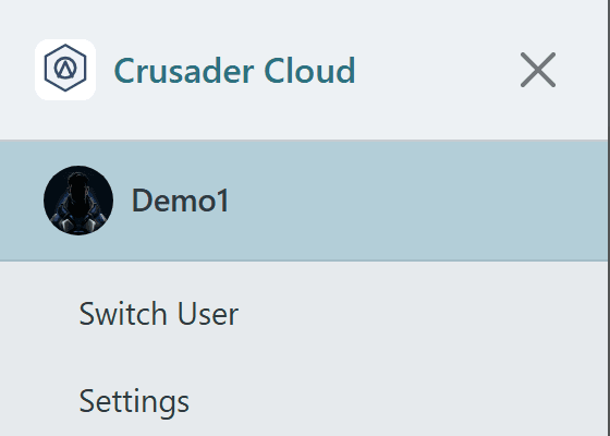 Side nav showing current primary citizen with Switch User and account menu