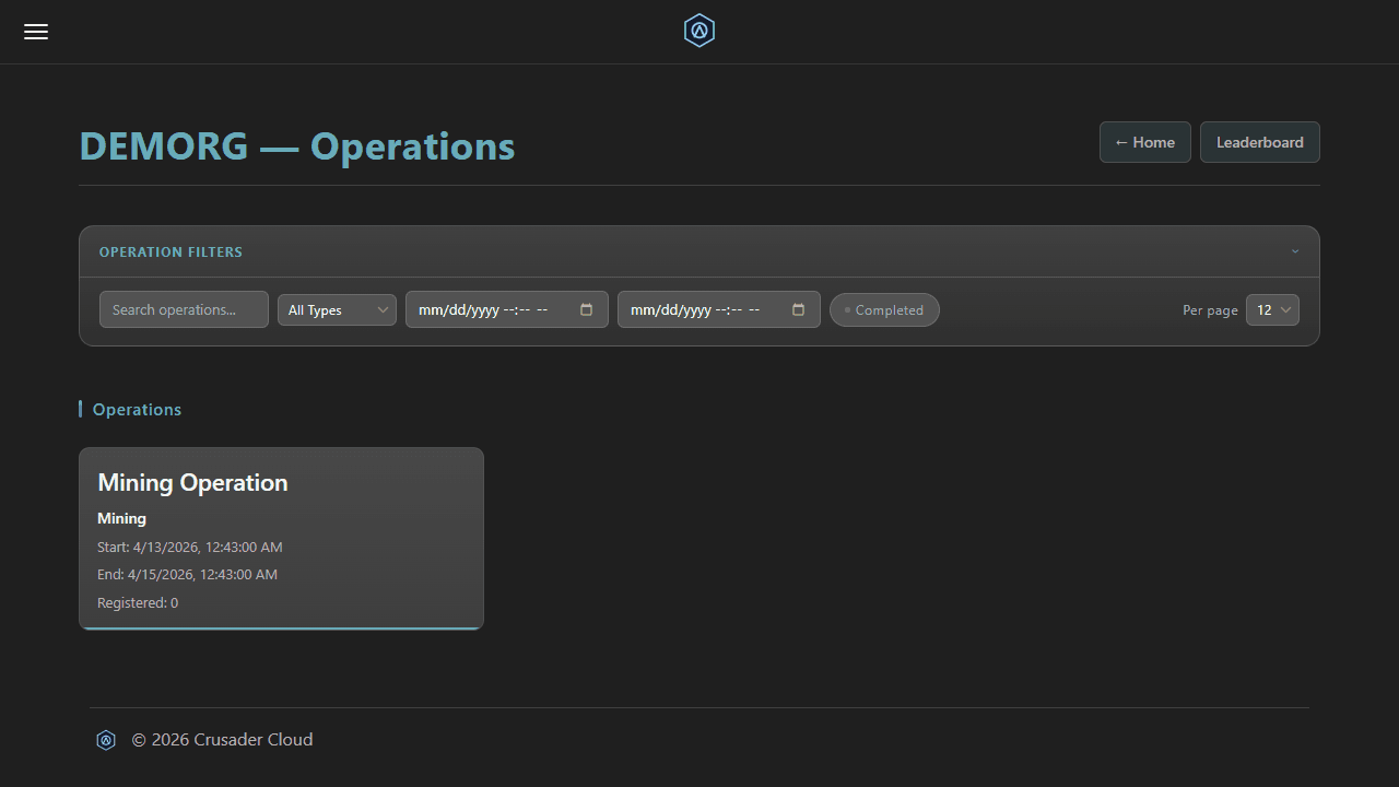 Org operation detail page showing linked contracts and tax settings